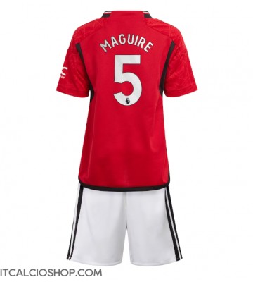 Manchester United Harry Maguire #5 Prima Maglia Bambino 2023-24 Manica Corta (+ Pantaloni corti)